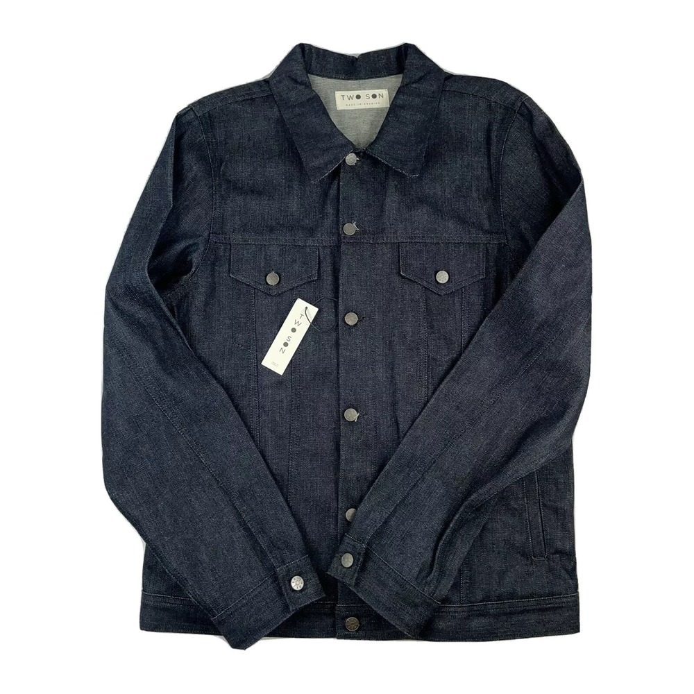 Two Sons Made In USA Heavy Riveted Denim Jacket Size Mens‎ 2XL XXL NWT